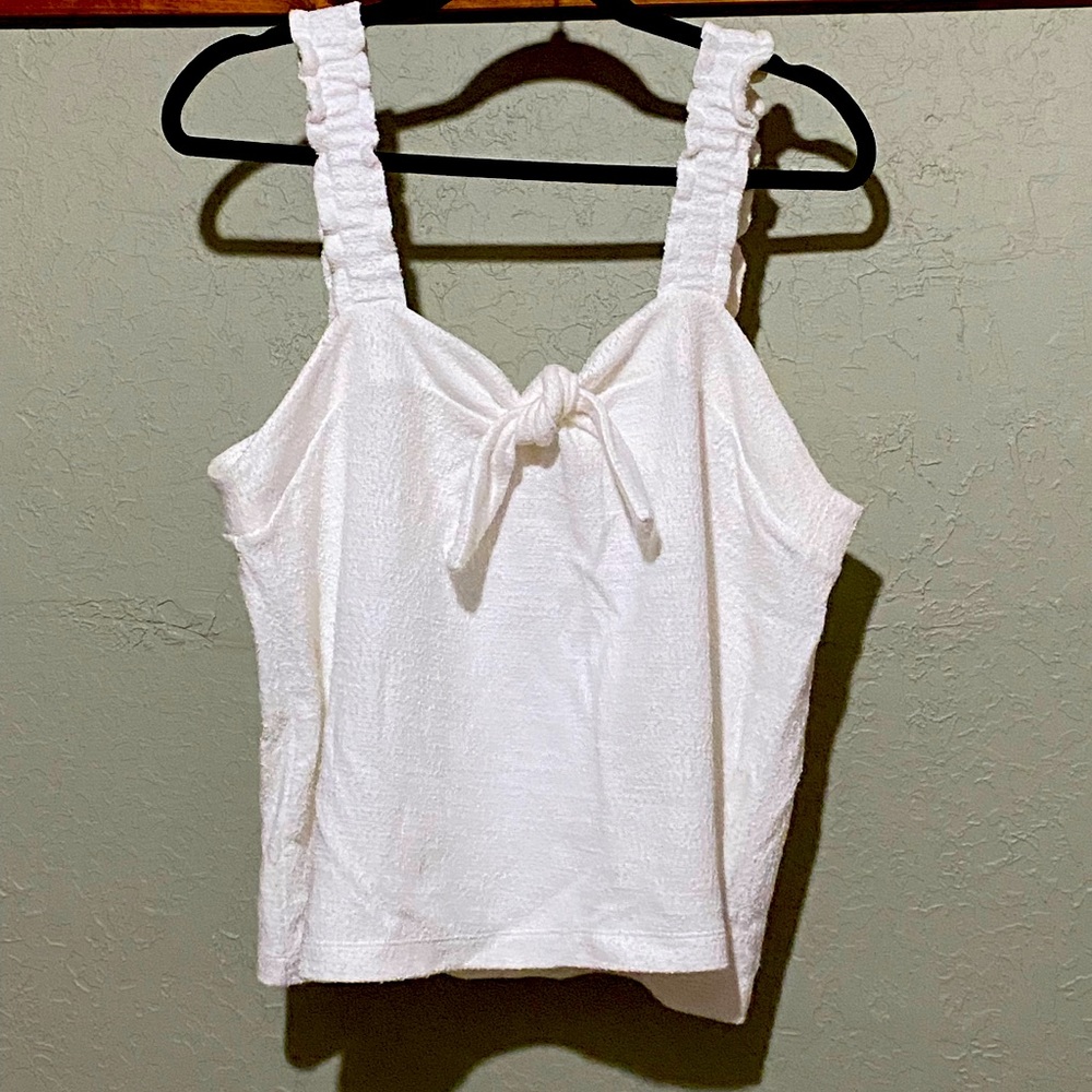 Madewell. NWT. White tank with bow detail.